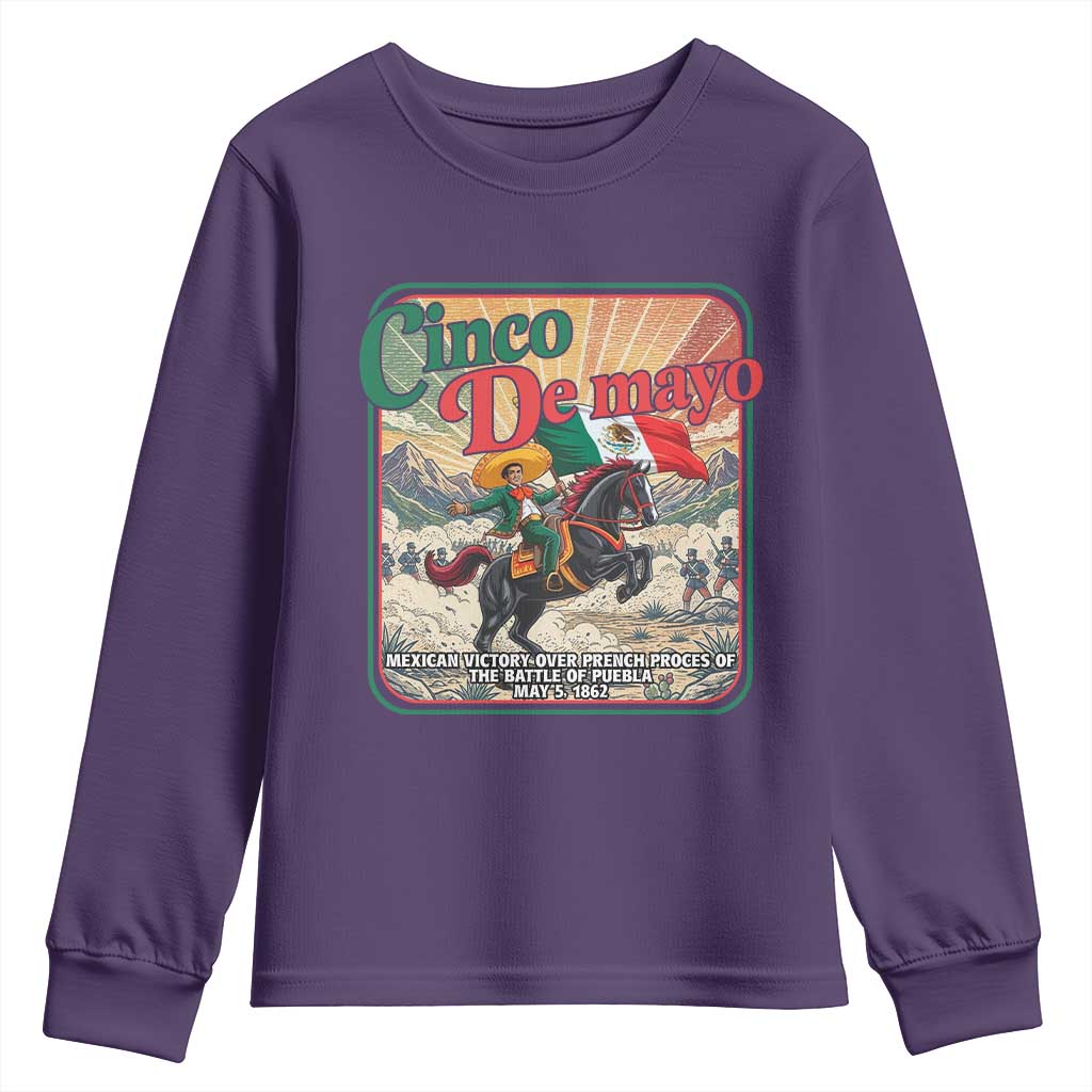 Cinco de Mayo Battle of Puebla Youth Sweatshirt Mexican Victory History 1862 TS14 Purple Print Your Wear