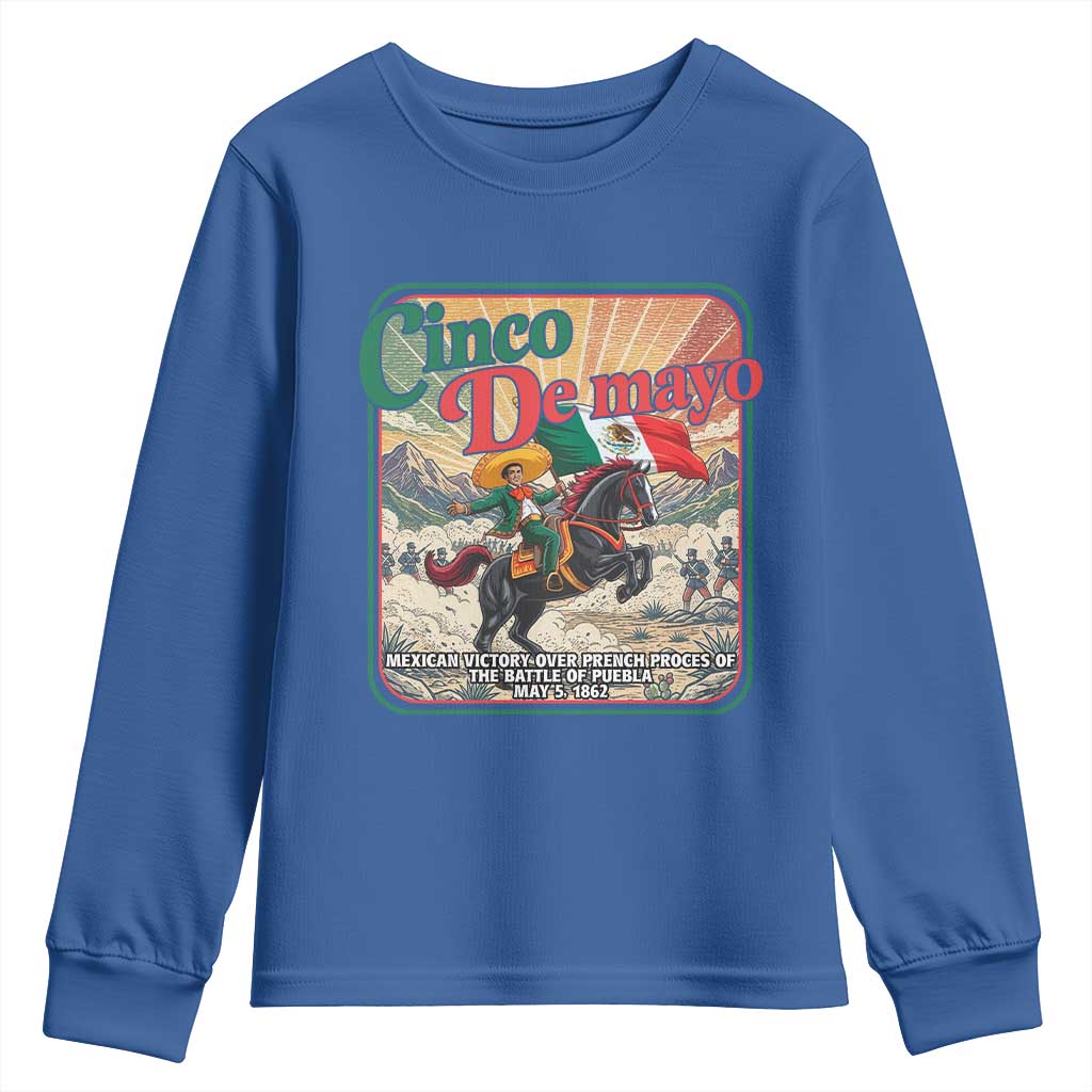 Cinco de Mayo Battle of Puebla Youth Sweatshirt Mexican Victory History 1862 TS14 Royal Blue Print Your Wear