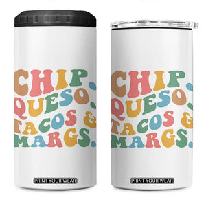 Chips Queso Tacos & Margs 4 in 1 Can Cooler Tumbler Cinco De Mayo Mexican Food Margarita Lover TS14 One Size: 16 oz White Print Your Wear