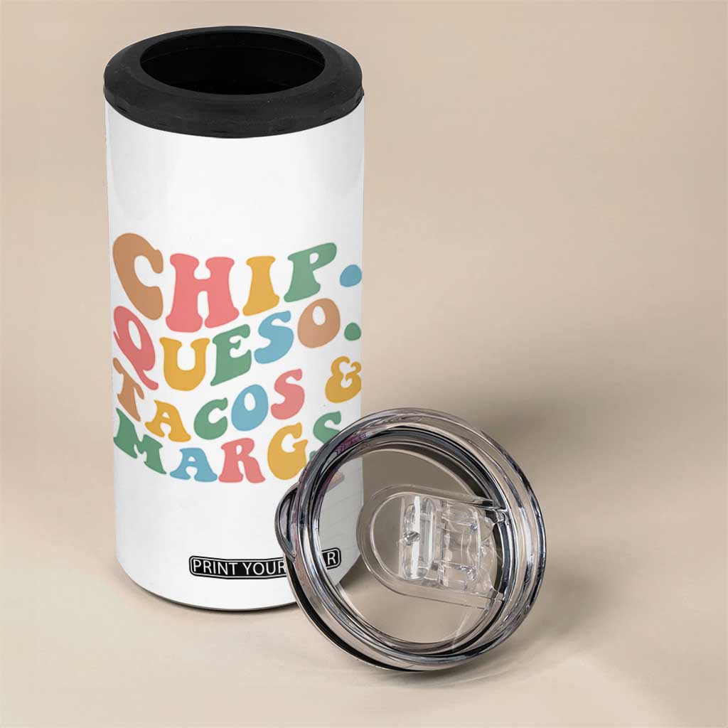 Chips Queso Tacos & Margs 4 in 1 Can Cooler Tumbler Cinco De Mayo Mexican Food Margarita Lover TS14 Print Your Wear