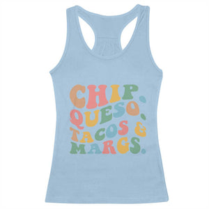Chips Queso Tacos & Margs Racerback Tank Top Cinco De Mayo Mexican Food Margarita Lover TS14 Light Blue Print Your Wear