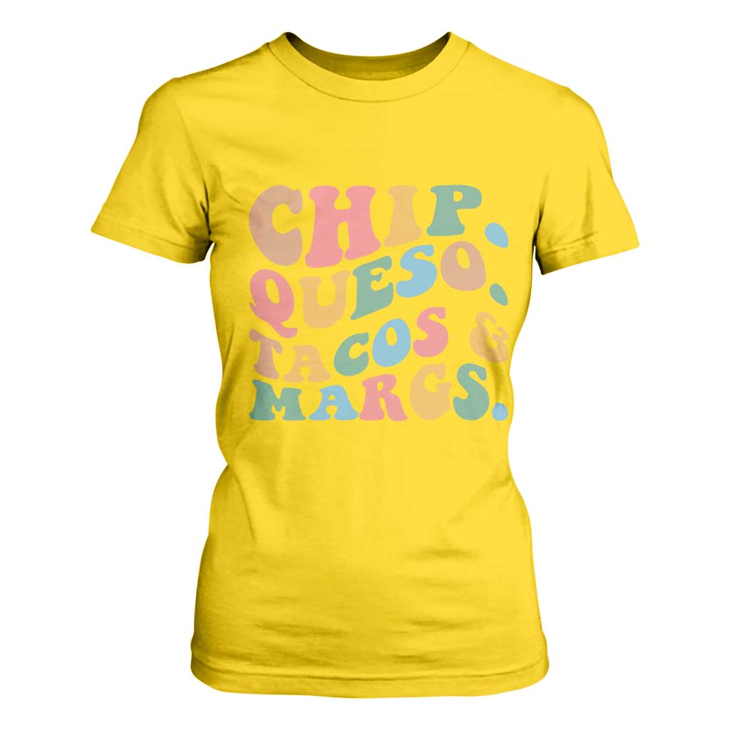 Chips Queso Tacos & Margs T Shirt For Women Cinco De Mayo Mexican Food Margarita Lover TS14 Daisy Print Your Wear