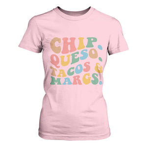 Chips Queso Tacos & Margs T Shirt For Women Cinco De Mayo Mexican Food Margarita Lover TS14 Light Pink Print Your Wear