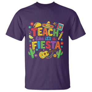 Cinco De Mayo Teacher T Shirt Teach Like Its A Fiesta TS14 Purple Print Your Wear
