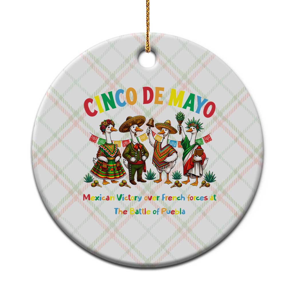 Cinco de Mayo Mexican Victory Ceramic Ornament Silly Goose Festive Heritage Puebla Battle 1862 TS14 1pc Christmas Plaid Print Your Wear