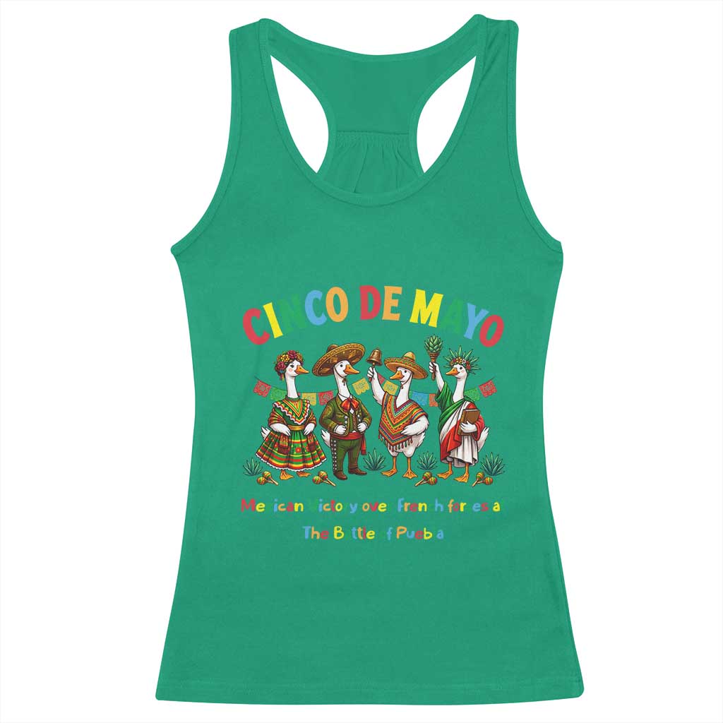 Cinco de Mayo Mexican Victory Racerback Tank Top Silly Goose Festive Heritage Puebla Battle 1862 TS14 Irish Green Print Your Wear