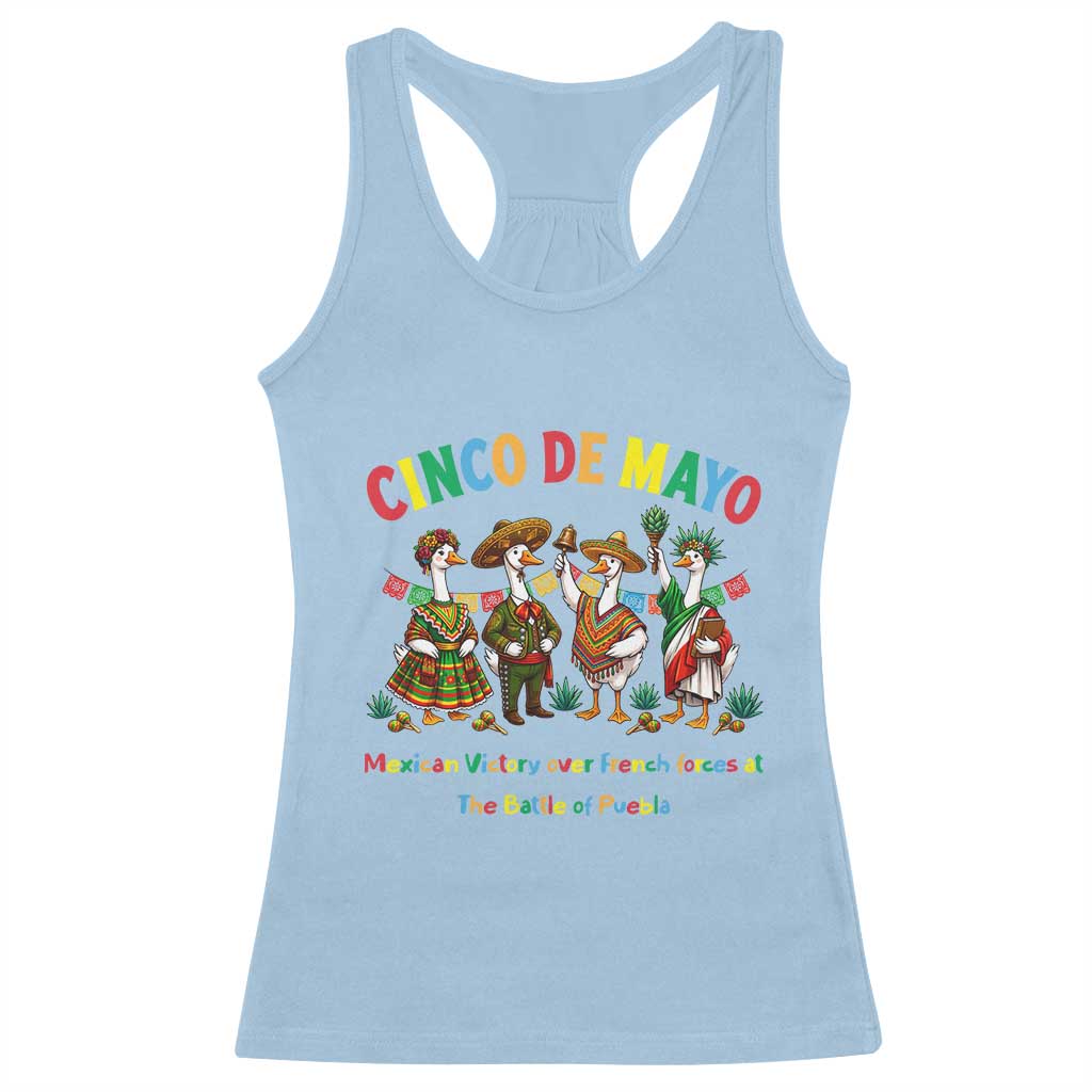 Cinco de Mayo Mexican Victory Racerback Tank Top Silly Goose Festive Heritage Puebla Battle 1862 TS14 Light Blue Print Your Wear