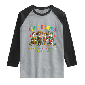 Cinco de Mayo Mexican Victory Raglan Shirt Silly Goose Festive Heritage Puebla Battle 1862 TS14 Heather Gray Black Print Your Wear