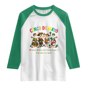 Cinco de Mayo Mexican Victory Raglan Shirt Silly Goose Festive Heritage Puebla Battle 1862 TS14 White Kelly Green Print Your Wear
