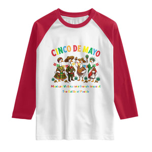 Cinco de Mayo Mexican Victory Raglan Shirt Silly Goose Festive Heritage Puebla Battle 1862 TS14 White Red Print Your Wear