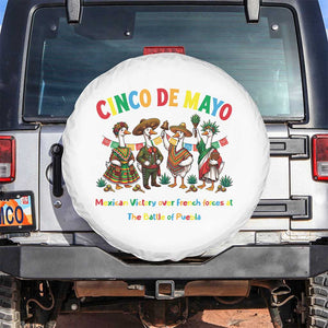 Cinco de Mayo Mexican Victory Spare Tire Cover Silly Goose Festive Heritage Puebla Battle 1862 TS14 No hole White Print Your Wear