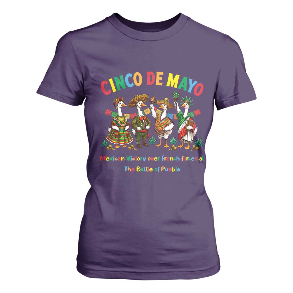 Cinco de Mayo Mexican Victory T Shirt For Women Silly Goose Festive Heritage Puebla Battle 1862 TS14 Purple Print Your Wear