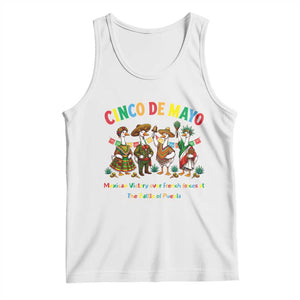 Cinco de Mayo Mexican Victory Tank Top Silly Goose Festive Heritage Puebla Battle 1862 TS14 White Print Your Wear