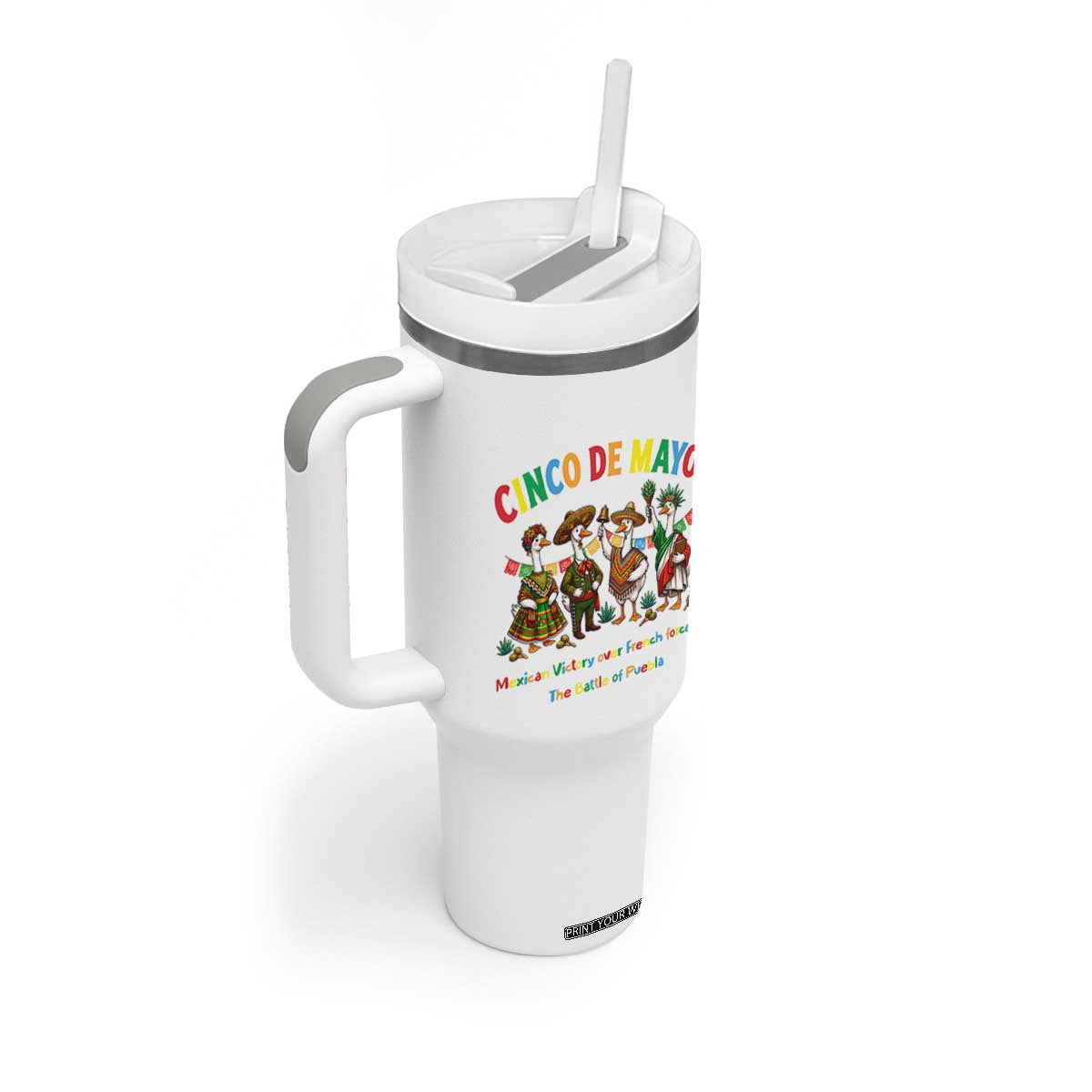 Cinco de Mayo Mexican Victory Tumbler With Handle Silly Goose Festive Heritage Puebla Battle 1862 TS14 Print Your Wear
