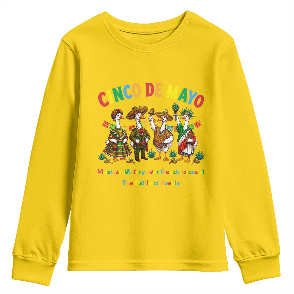 Cinco de Mayo Mexican Victory Youth Sweatshirt Silly Goose Festive Heritage Puebla Battle 1862 TS14 Daisy Print Your Wear