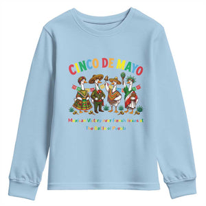 Cinco de Mayo Mexican Victory Youth Sweatshirt Silly Goose Festive Heritage Puebla Battle 1862 TS14 Light Blue Print Your Wear