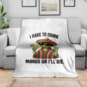 Cinco De Drinko Margarita Throw Blanket Funny Drinking Lizard Cinco De Mayo Fiesta TS14 Print Your Wear