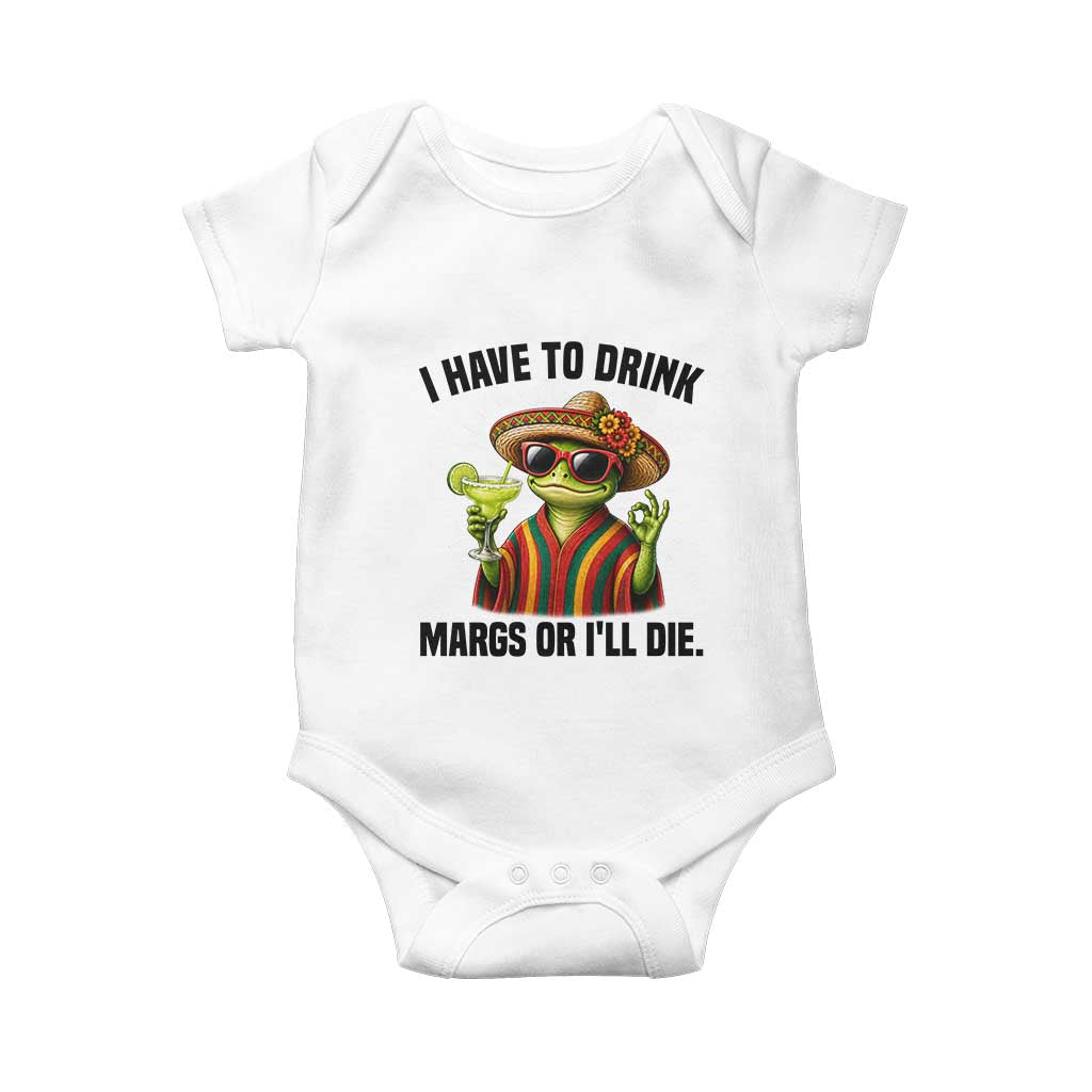 Cinco De Drinko Margarita Baby Onesie Funny Drinking Lizard Cinco De Mayo Fiesta TS14 White Print Your Wear