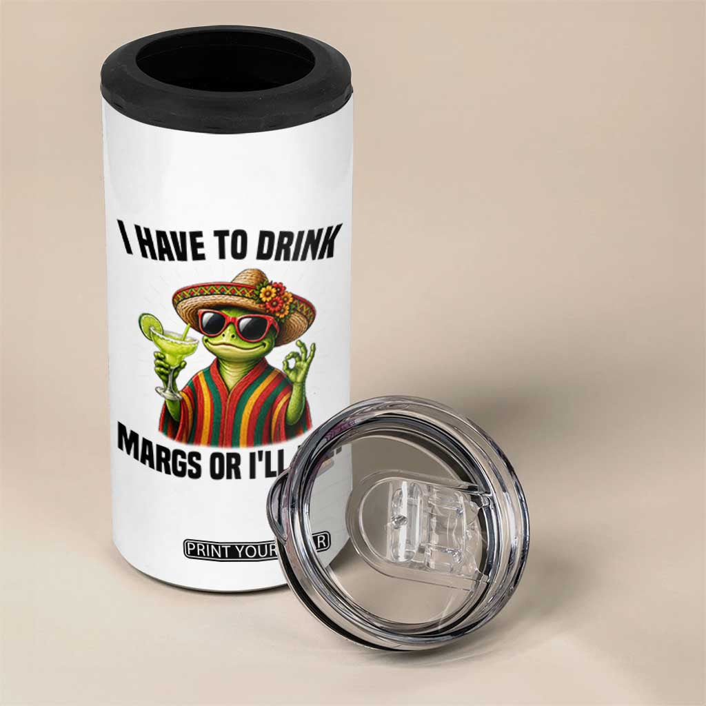 Cinco De Drinko Margarita 4 in 1 Can Cooler Tumbler Funny Drinking Lizard Cinco De Mayo Fiesta TS14 Print Your Wear