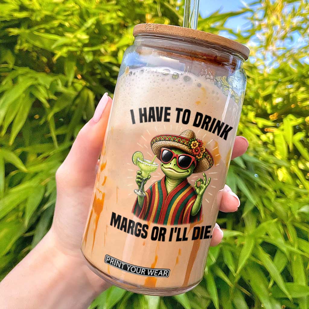 Cinco De Drinko Margarita Glass Can Funny Drinking Lizard Cinco De Mayo Fiesta TS14 Black Print Your Wear