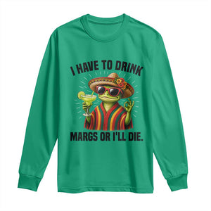 Cinco De Drinko Margarita Long Sleeve Shirt Funny Drinking Lizard Cinco De Mayo Fiesta TS14 Irish Green Print Your Wear