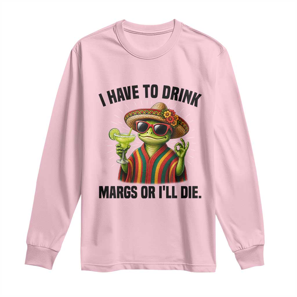 Cinco De Drinko Margarita Long Sleeve Shirt Funny Drinking Lizard Cinco De Mayo Fiesta TS14 Light Pink Print Your Wear