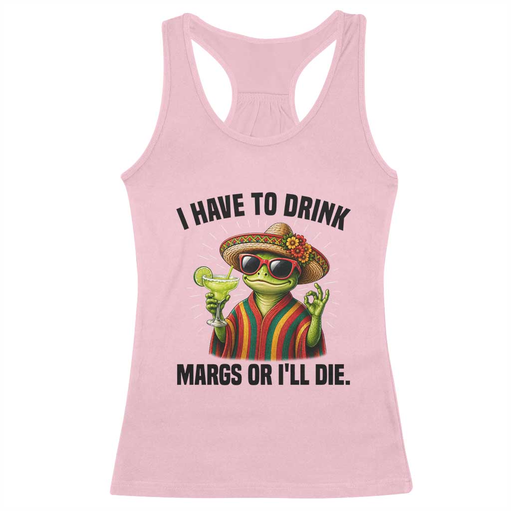 Cinco De Drinko Margarita Racerback Tank Top Funny Drinking Lizard Cinco De Mayo Fiesta TS14 Light Pink Print Your Wear