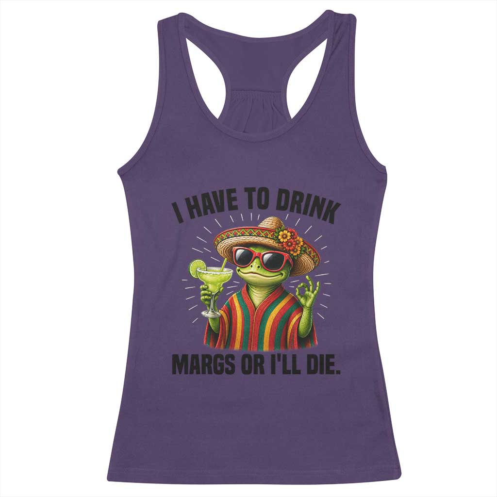 Cinco De Drinko Margarita Racerback Tank Top Funny Drinking Lizard Cinco De Mayo Fiesta TS14 Purple Print Your Wear