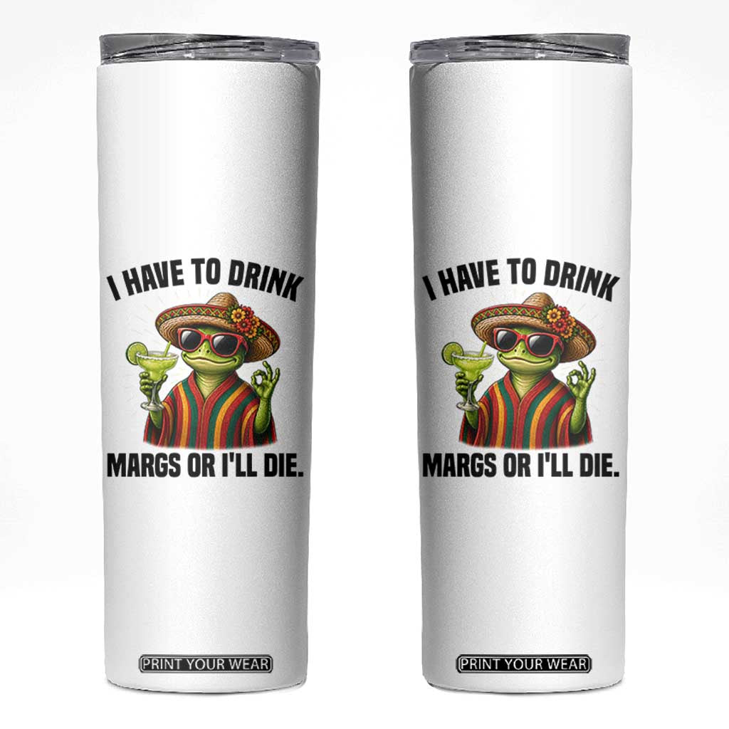 Cinco De Drinko Margarita Skinny Tumbler Funny Drinking Lizard Cinco De Mayo Fiesta TS14 Black Print Your Wear