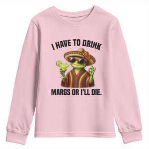 Cinco De Drinko Margarita Youth Sweatshirt Funny Drinking Lizard Cinco De Mayo Fiesta TS14 Light Pink Print Your Wear