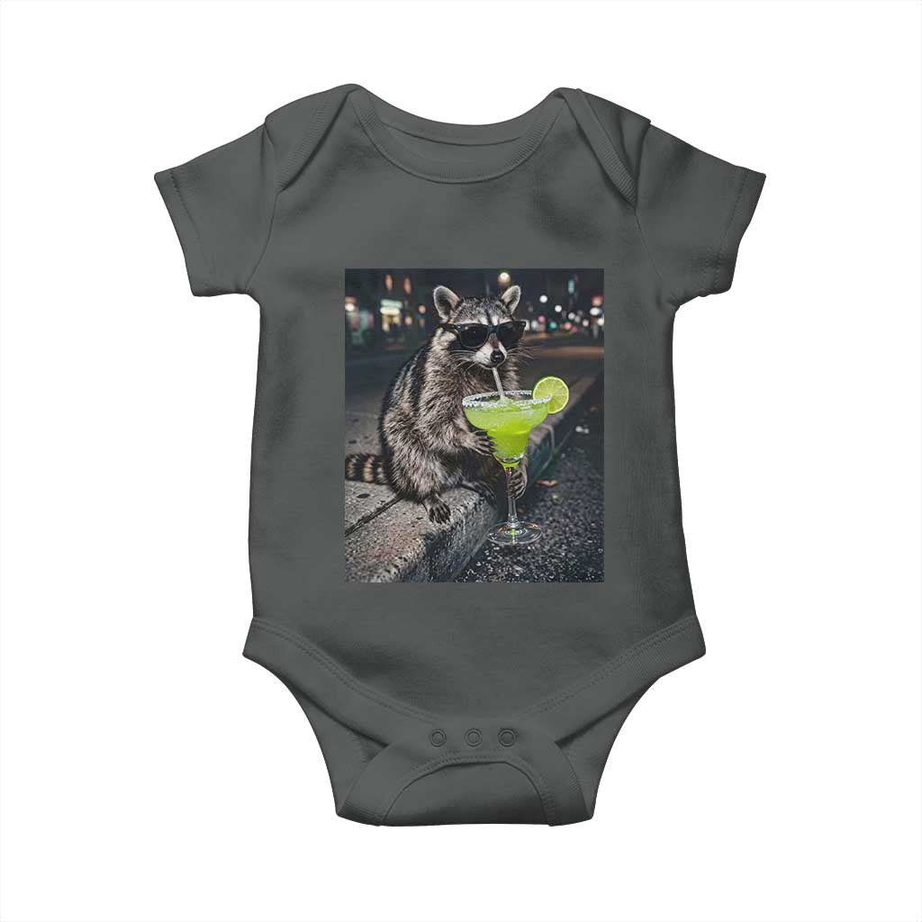 Margarita Cocktail Baby Onesie Funny Raccoon Mexican Food Meme TS14 Dark Heather Print Your Wear