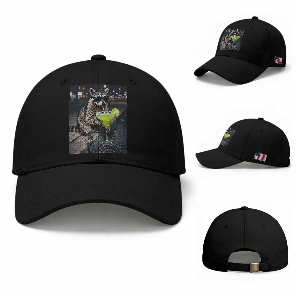 Margarita Cocktail Baseball Cap Funny Raccoon Mexican Food Meme TS14 Baseball Cap Universal Fit Black Print Your Wear