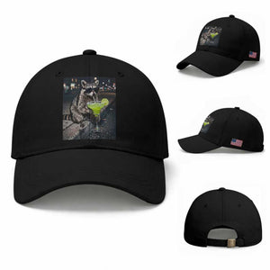 Margarita Cocktail Baseball Cap Funny Raccoon Mexican Food Meme TS14 Baseball Cap Universal Fit Black Print Your Wear