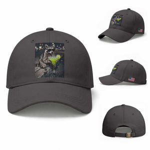 Margarita Cocktail Baseball Cap Funny Raccoon Mexican Food Meme TS14 Baseball Cap Universal Fit Dark Gray Print Your Wear