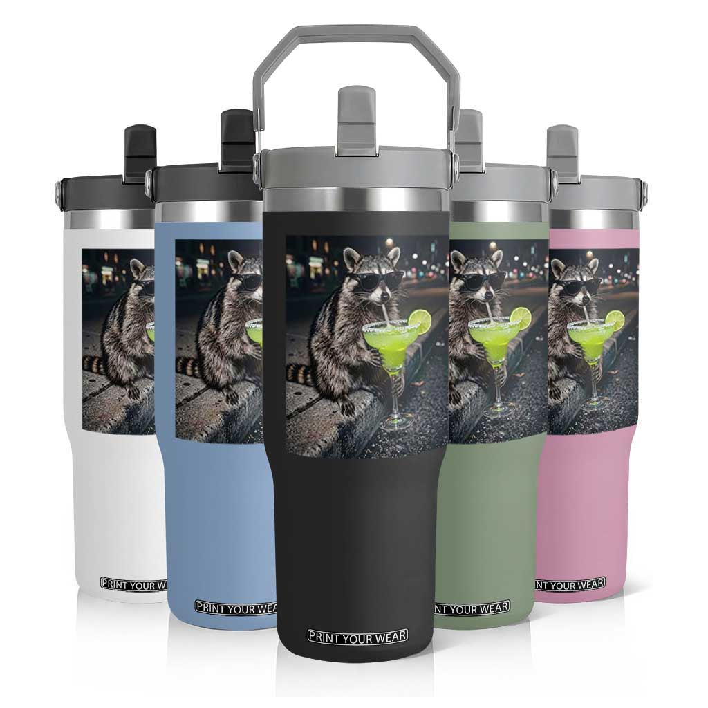 Margarita Cocktail Flip Straw Tumbler Funny Raccoon Mexican Food Meme TS14 Print Your Wear