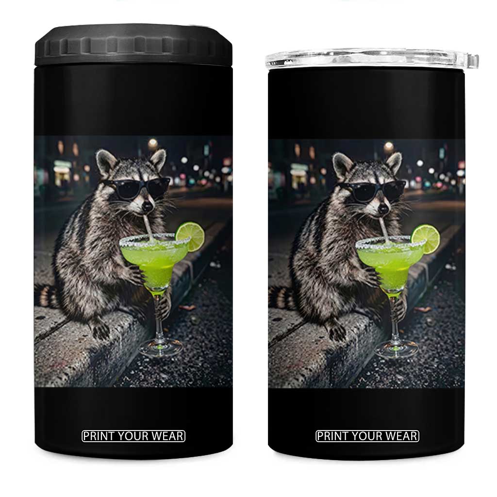 Margarita Cocktail 4 in 1 Can Cooler Tumbler Funny Raccoon Mexican Food Meme TS14 One Size: 16 oz Black Print Your Wear