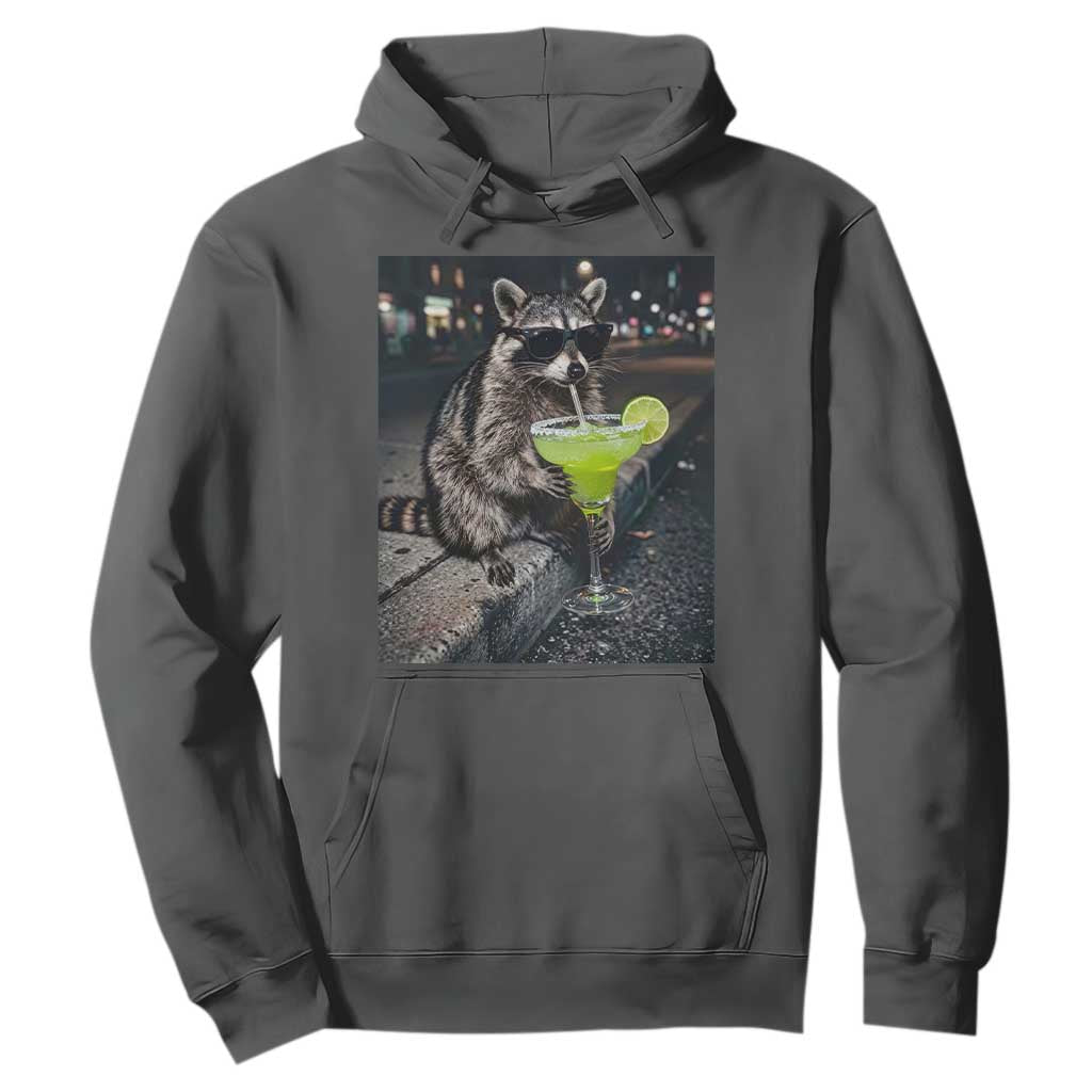 Margarita Cocktail Hoodie Funny Raccoon Mexican Food Meme TS14 Dark Heather Print Your Wear