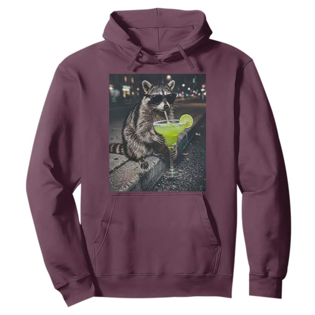 Margarita Cocktail Hoodie Funny Raccoon Mexican Food Meme TS14 Maroon Print Your Wear