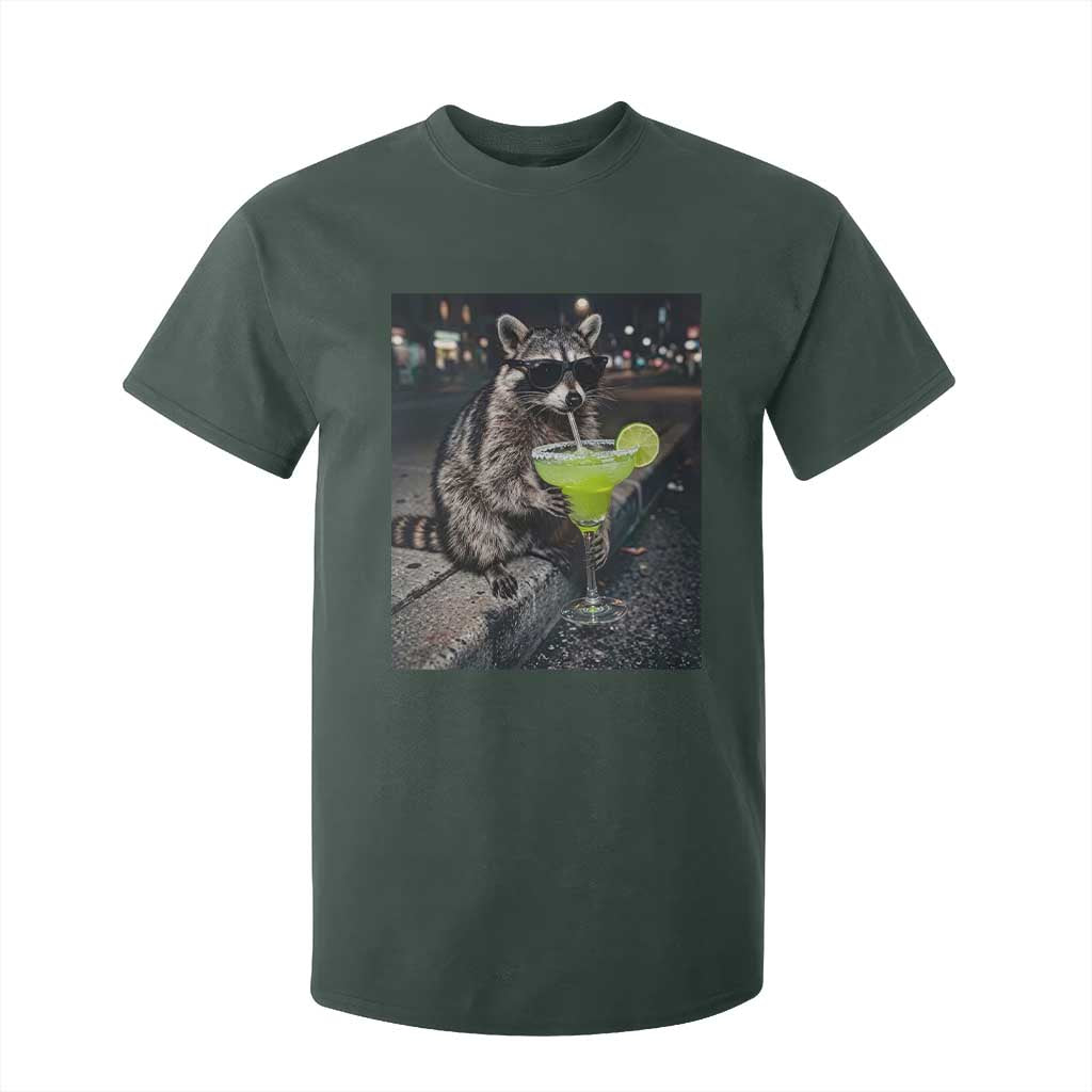 Margarita Cocktail T Shirt For Kid Funny Raccoon Mexican Food Meme TS14 Dark Forest Green Print Your Wear