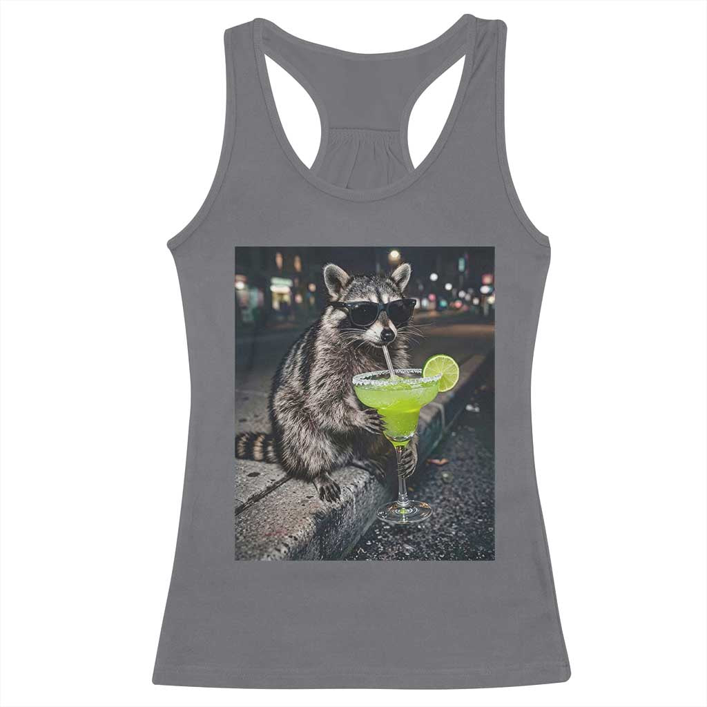 Margarita Cocktail Racerback Tank Top Funny Raccoon Mexican Food Meme TS14 Charcoal Print Your Wear