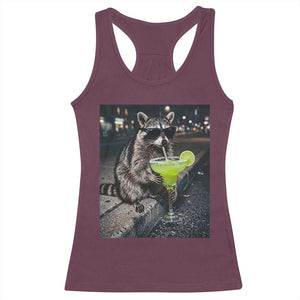 Margarita Cocktail Racerback Tank Top Funny Raccoon Mexican Food Meme TS14 Maroon Print Your Wear
