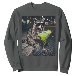 Margarita Cocktail Sweatshirt Funny Raccoon Mexican Food Meme TS14 Dark Heather Print Your Wear