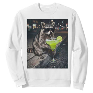 Margarita Cocktail Sweatshirt Funny Raccoon Mexican Food Meme TS14 White Print Your Wear