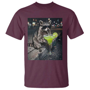 Margarita Cocktail T Shirt Funny Raccoon Mexican Food Meme TS14 Maroon Print Your Wear