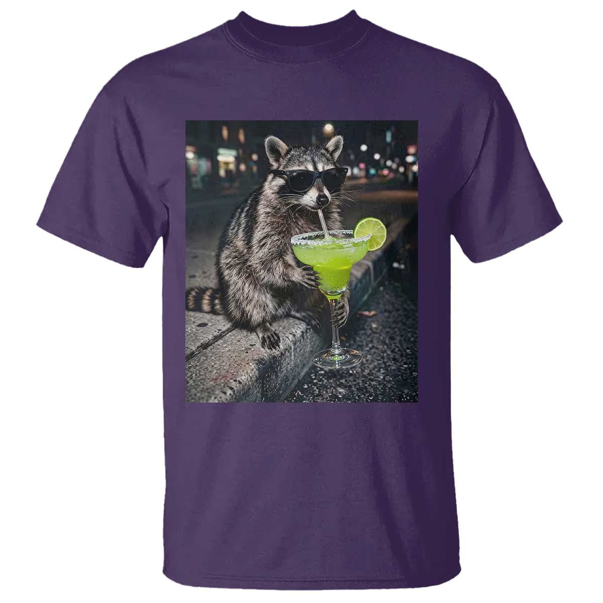 Margarita Cocktail T Shirt Funny Raccoon Mexican Food Meme TS14 Purple Print Your Wear