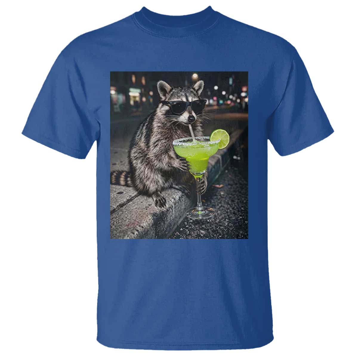Margarita Cocktail T Shirt Funny Raccoon Mexican Food Meme TS14 Royal Blue Print Your Wear