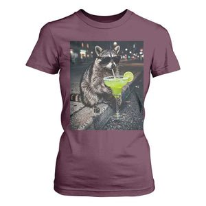 Margarita Cocktail T Shirt For Women Funny Raccoon Mexican Food Meme TS14 Maroon Print Your Wear