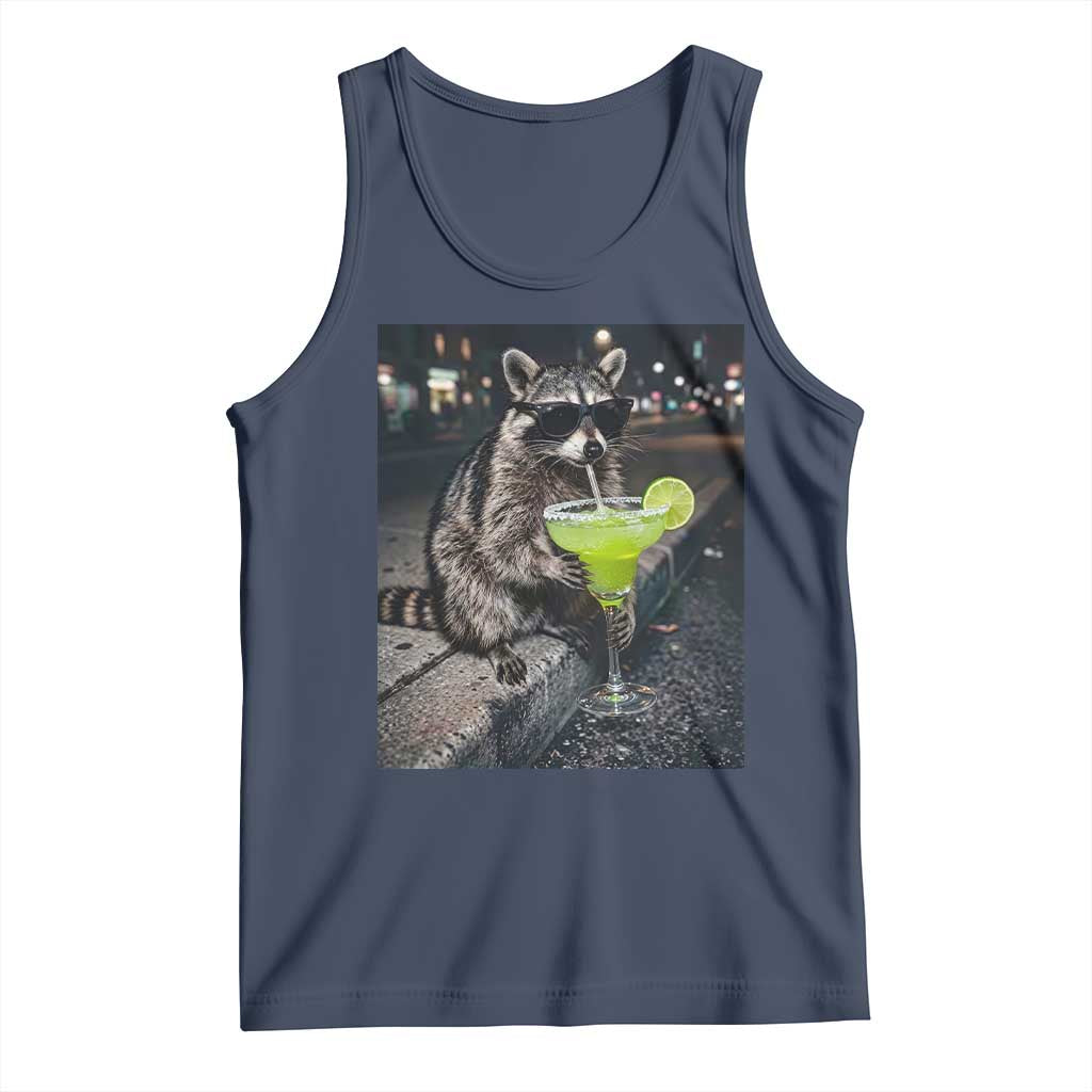 Margarita Cocktail Tank Top Funny Raccoon Mexican Food Meme TS14 Navy Print Your Wear