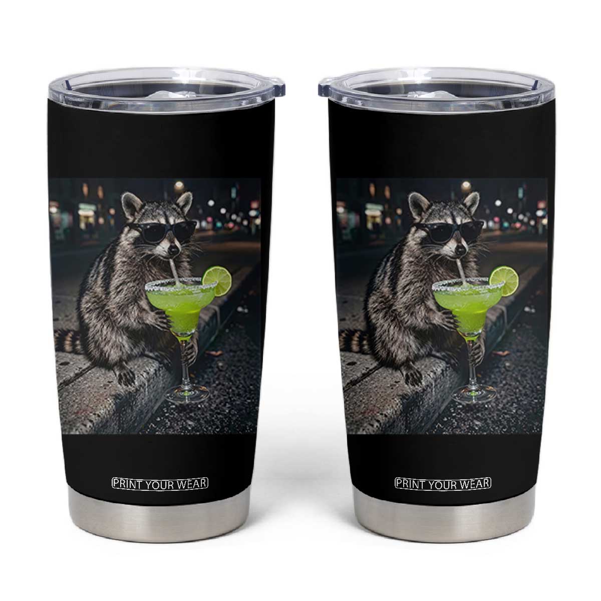 Margarita Cocktail Tumbler Cup Funny Raccoon Mexican Food Meme TS14 Black Print Your Wear
