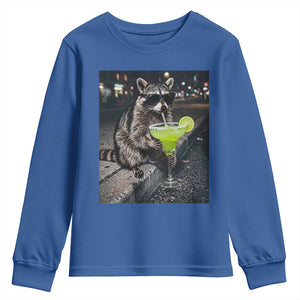 Margarita Cocktail Youth Sweatshirt Funny Raccoon Mexican Food Meme TS14 Royal Blue Print Your Wear